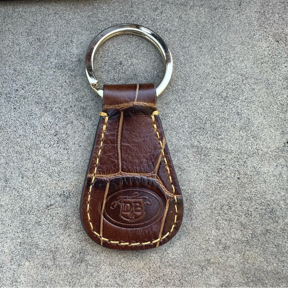 Dooney & Bourke Sac Bag Cognac Croc Embossed Leather Logo Lock Purse Pouch & Key - Picture 11 of 16